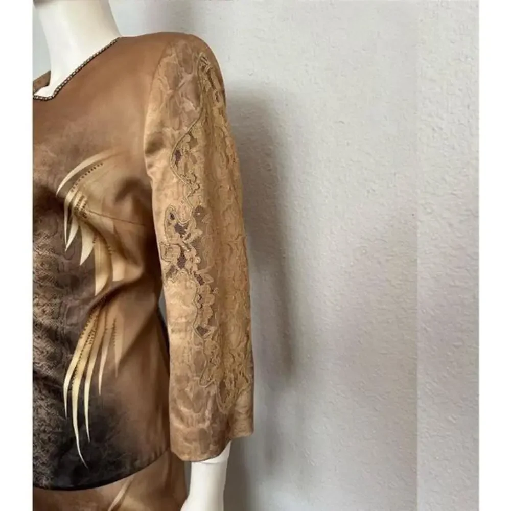 NWT Satin Skirt‎ Suit 3Pc Set Blazer/Top/Skirt Formal Lined Long Sleeves
